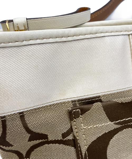 COACH（コーチ）COACH (コーチ) ワンショルダーバッグ ベージュ×ブラウンの古着・服飾アイテム