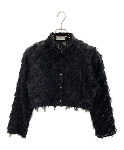 emmi（エミ）emmi (エミ) フリンジクロップドシャツ ブラック サイズ:Freeの古着・服飾アイテム