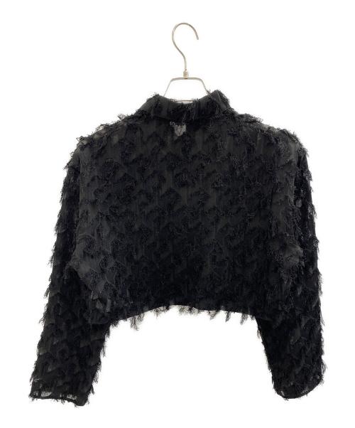 emmi（エミ）emmi (エミ) フリンジクロップドシャツ ブラック サイズ:Freeの古着・服飾アイテム