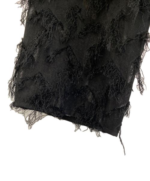 emmi（エミ）emmi (エミ) フリンジクロップドシャツ ブラック サイズ:Freeの古着・服飾アイテム
