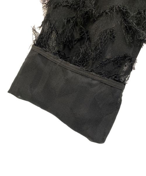 emmi（エミ）emmi (エミ) フリンジクロップドシャツ ブラック サイズ:Freeの古着・服飾アイテム