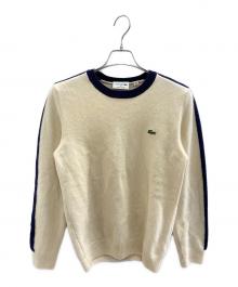 LACOSTE（ラコステ）の古着「厚手ニット」｜ベージュ×ネイビー