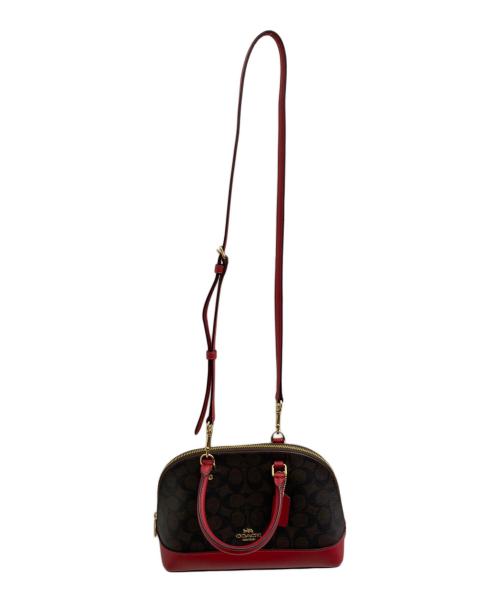 COACH（コーチ）COACH (コーチ) 2WAYショルダーバッグ ブラウン×レッドの古着・服飾アイテム