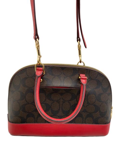 COACH（コーチ）COACH (コーチ) 2WAYショルダーバッグ ブラウン×レッドの古着・服飾アイテム