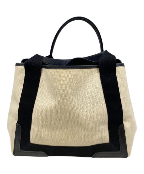 BALENCIAGA（バレンシアガ）BALENCIAGA (バレンシアガ) ネイビーカバス ベージュ×ブラックの古着・服飾アイテム