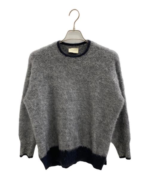 UNITED ARROWS（ユナイテッドアローズ）UNITED ARROWS (ユナイテッドアローズ) クルーネックニット グレー×ブラック サイズ:記載なしの古着・服飾アイテム