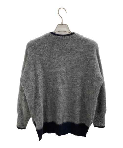 UNITED ARROWS（ユナイテッドアローズ）UNITED ARROWS (ユナイテッドアローズ) クルーネックニット グレー×ブラック サイズ:記載なしの古着・服飾アイテム
