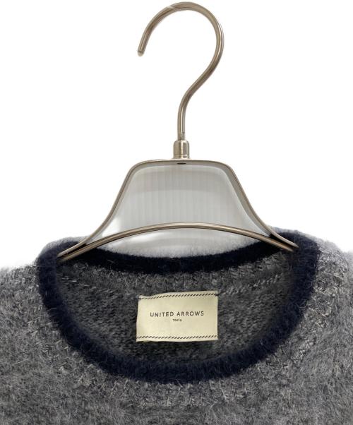 UNITED ARROWS（ユナイテッドアローズ）UNITED ARROWS (ユナイテッドアローズ) クルーネックニット グレー×ブラック サイズ:記載なしの古着・服飾アイテム