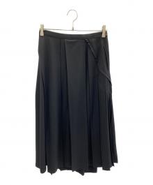 Y's（ワイズ）の古着「アシンメトリープリーツスカート」｜ブラック