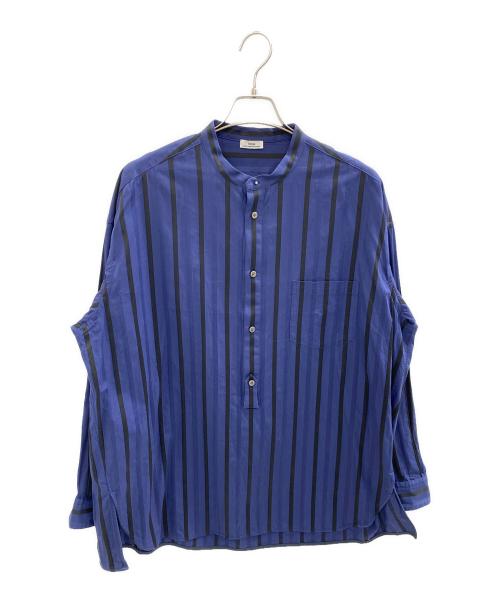 ticca（ティッカ）ticca (ティッカ) スタンドカラーL/Sストライプシャツ ネイビー サイズ:Freeの古着・服飾アイテム