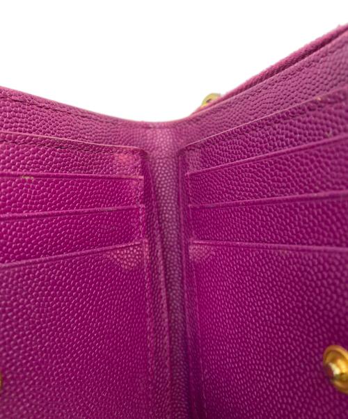 Saint Laurent Paris（サンローランパリ）Saint Laurent Paris (サンローランパリ) 2つ折り財布 パープルの古着・服飾アイテム