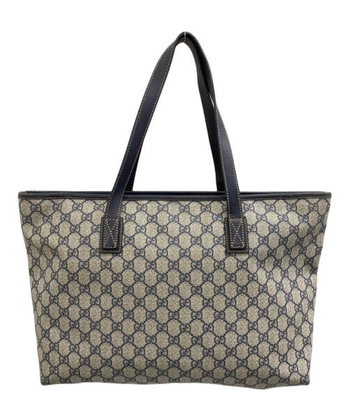 GUCCI（グッチ）GUCCI (グッチ) トートバッグGGスプリーム ベージュ×ネイビーの古着・服飾アイテム