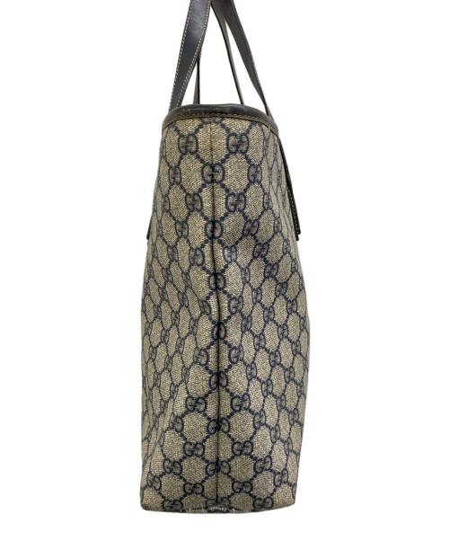 GUCCI（グッチ）GUCCI (グッチ) トートバッグGGスプリーム ベージュ×ネイビーの古着・服飾アイテム