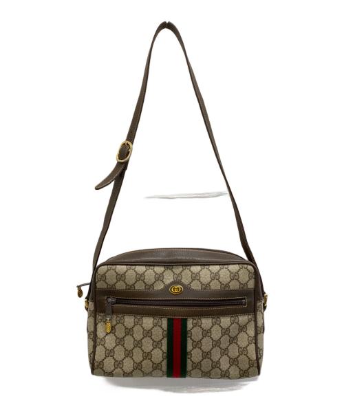 GUCCI（グッチ）GUCCI (グッチ) ショルダーバッグOLD GUCCI Accessory Collectionシェリーライン ブラウン×ベージュの古着・服飾アイテム