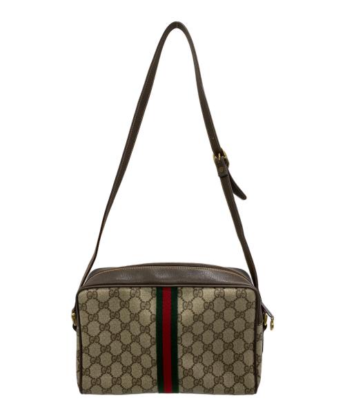 GUCCI（グッチ）GUCCI (グッチ) ショルダーバッグOLD GUCCI Accessory Collectionシェリーライン ブラウン×ベージュの古着・服飾アイテム