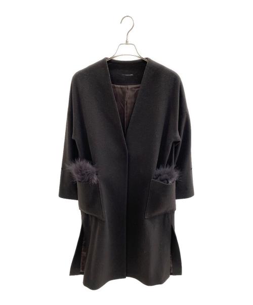 B7 NO ROSE WITHOUT A THORN（ベーセッツ）B7 NO ROSE WITHOUT A THORN (ベーセッツ) ノーカラーコート ブラウン サイズ:M (38)の古着・服飾アイテム