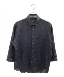 BLACK LABEL CRESTBRIDGE（ブラックレーベル クレストブリッジ）の古着「シアーシャドーチェックスリークォーターシャツ」｜ブラック