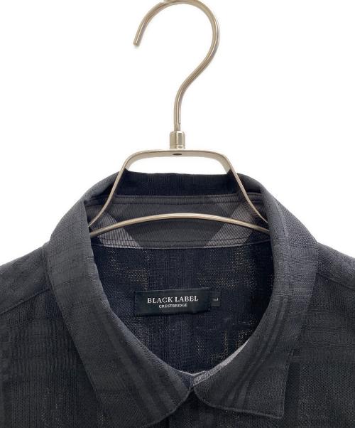 BLACK LABEL CRESTBRIDGE（ブラックレーベル クレストブリッジ）BLACK LABEL CRESTBRIDGE (ブラックレーベル クレストブリッジ) シアーシャドーチェックスリークォーターシャツ ブラック サイズ:Lの古着・服飾アイテム