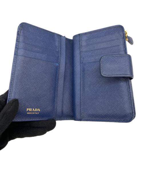 PRADA（プラダ）PRADA (プラダ) 2つ折り財布 ブルーの古着・服飾アイテム