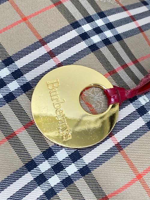 Burberry's（バーバリーズ）Burberry's (バーバリーズ) トートバッグ　ノバチェック ブラウン×レッドの古着・服飾アイテム