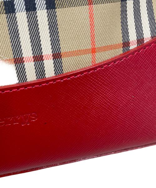 Burberry's（バーバリーズ）Burberry's (バーバリーズ) トートバッグ　ノバチェック ブラウン×レッドの古着・服飾アイテム