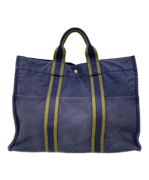 HERMES（エルメス）HERMES (エルメス) トートバッグ ネイビーの古着・服飾アイテム