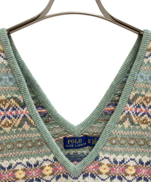 POLO RALPH LAUREN（ポロ・ラルフローレン）POLO RALPH LAUREN (ポロ・ラルフローレン) ニットベスト グリーン サイズ:XS 未使用品の古着・服飾アイテム