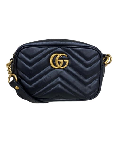 GUCCI（グッチ）GUCCI (グッチ) GGマーモント キルティング ミニバッグ / スモールカメラバッグ ブラックの古着・服飾アイテム