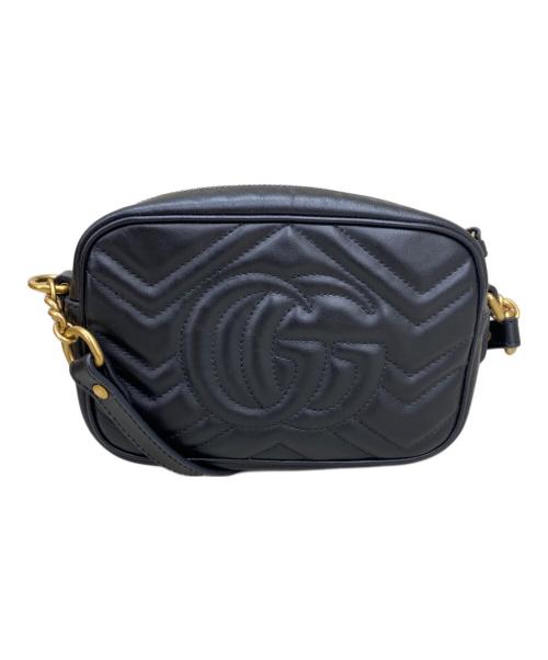 GUCCI（グッチ）GUCCI (グッチ) GGマーモント キルティング ミニバッグ / スモールカメラバッグ ブラックの古着・服飾アイテム