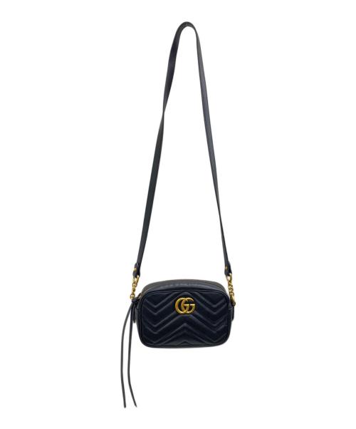 GUCCI（グッチ）GUCCI (グッチ) GGマーモント キルティング ミニバッグ / スモールカメラバッグ ブラックの古着・服飾アイテム