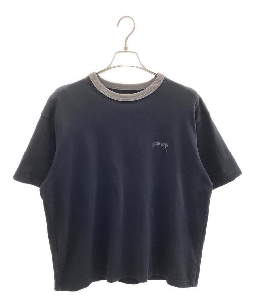 stussy（ステューシー）stussy (ステューシー) Ss Ringer Tee（リンガーTシャツ） ブラック×グレー サイズ:Mの古着・服飾アイテム