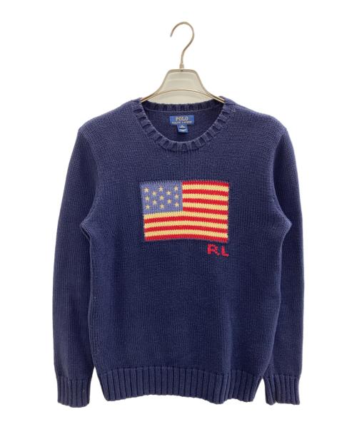 POLO RALPH LAUREN（ポロ・ラルフローレン）POLO RALPH LAUREN (ポロ・ラルフローレン) 厚手ニット ネイビー サイズ:XLの古着・服飾アイテム