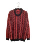 HUGO BOSSヒューゴ ボス）の古着「厚手ニット」｜レッド×ブラック