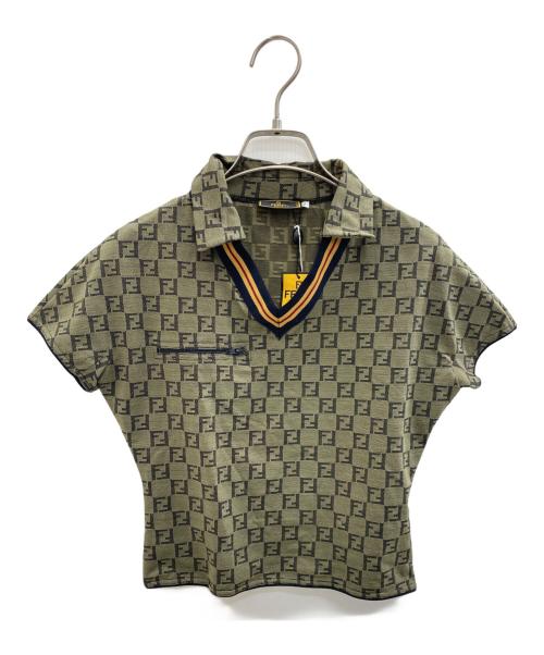 FENDI（フェンディ）FENDI (フェンディ) ズッカ柄半袖ポロシャツ グレー サイズ:40の古着・服飾アイテム