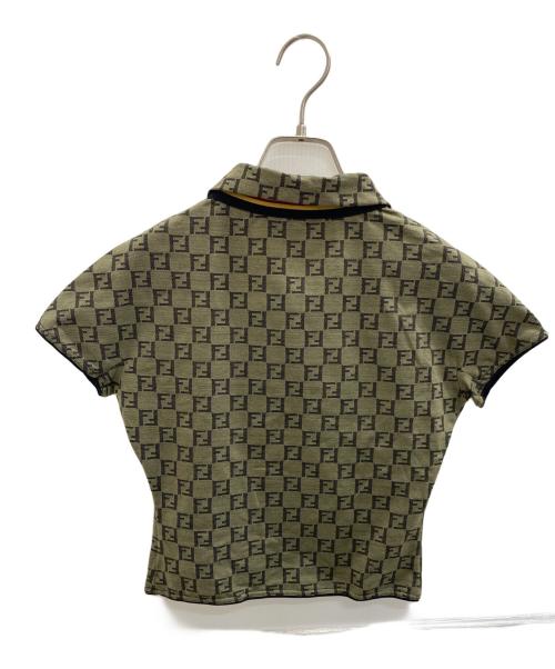 FENDI（フェンディ）FENDI (フェンディ) ズッカ柄半袖ポロシャツ グレー サイズ:40の古着・服飾アイテム