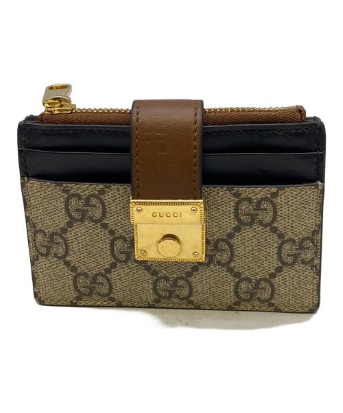 GUCCI（グッチ）GUCCI (グッチ) GGスプリーム コイン＆カードケース ブラウンの古着・服飾アイテム
