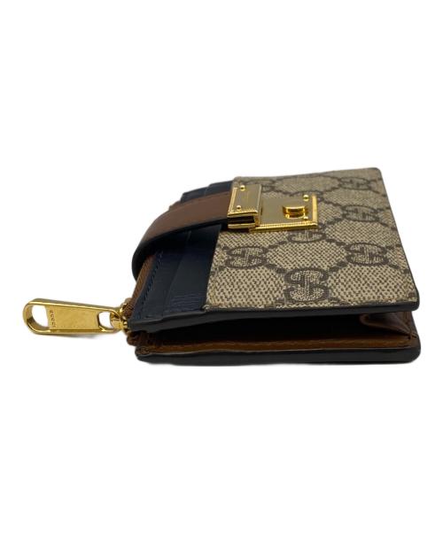 GUCCI（グッチ）GUCCI (グッチ) GGスプリーム コイン＆カードケース ブラウンの古着・服飾アイテム