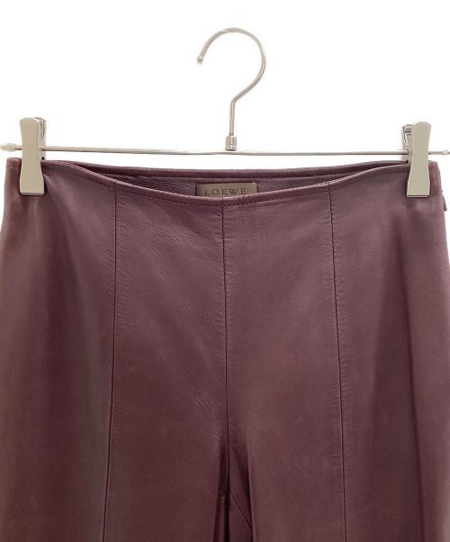 LOEWE（ロエベ）LOEWE (ロエベ) ラムレザーパンツ ワインレッド サイズ:34の古着・服飾アイテム