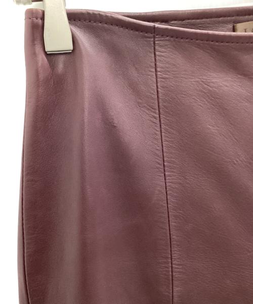 LOEWE（ロエベ）LOEWE (ロエベ) ラムレザーパンツ ワインレッド サイズ:34の古着・服飾アイテム
