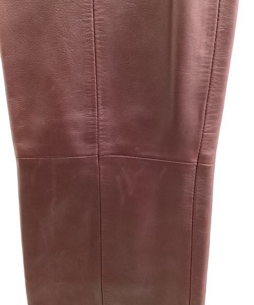 LOEWE（ロエベ）LOEWE (ロエベ) ラムレザーパンツ ワインレッド サイズ:34の古着・服飾アイテム