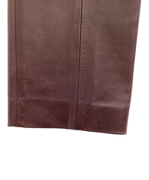 LOEWE（ロエベ）LOEWE (ロエベ) ラムレザーパンツ ワインレッド サイズ:34の古着・服飾アイテム