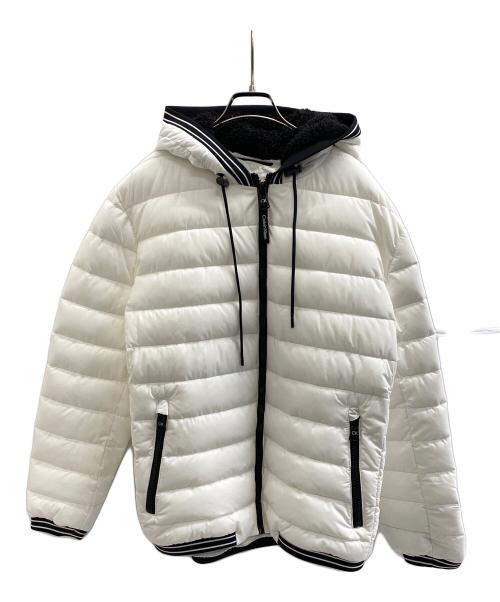 Calvin Klein（カルバンクライン）Calvin Klein (カルバンクライン) シェルパラインフード中綿ジャケット ホワイト サイズ:L 未使用品の古着・服飾アイテム
