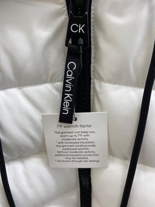 Calvin Klein（カルバンクライン）Calvin Klein (カルバンクライン) シェルパラインフード中綿ジャケット ホワイト サイズ:L 未使用品の古着・服飾アイテム
