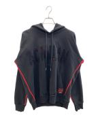 DIESEL×ACミランディーゼル×エーシーミラン）の古着「プルオーバーパーカー」｜ブラック