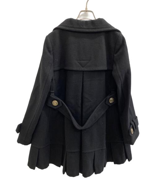 BURBERRY BLUE LABEL（バーバリー ブルー レーベル）BURBERRY BLUE LABEL (バーバリー ブルー レーベル) トレンチコートプリーツ Aライン ボリュームカラーコート ブラック サイズ:38の古着・服飾アイテム