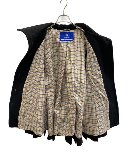 BURBERRY BLUE LABEL（バーバリー ブルー レーベル）BURBERRY BLUE LABEL (バーバリー ブルー レーベル) トレンチコートプリーツ Aライン ボリュームカラーコート ブラック サイズ:38の古着・服飾アイテム