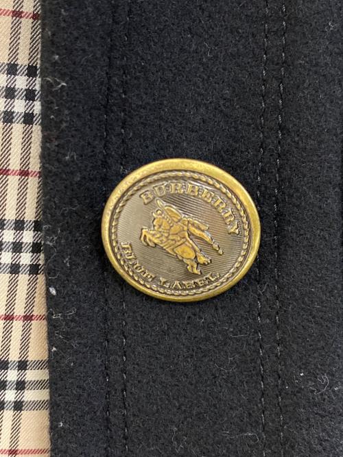 BURBERRY BLUE LABEL（バーバリー ブルー レーベル）BURBERRY BLUE LABEL (バーバリー ブルー レーベル) トレンチコートプリーツ Aライン ボリュームカラーコート ブラック サイズ:38の古着・服飾アイテム