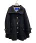 BURBERRY BLUE LABEL（バーバリー ブルー レーベル）の古着「トレンチコートプリーツ Aライン ボリュームカラーコート」｜ブラック
