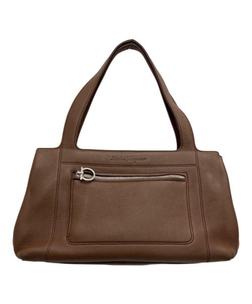 Salvatore Ferragamo（サルヴァトーレ フェラガモ）Salvatore Ferragamo (サルヴァトーレ フェラガモ) レザーバッグ ブラウンの古着・服飾アイテム