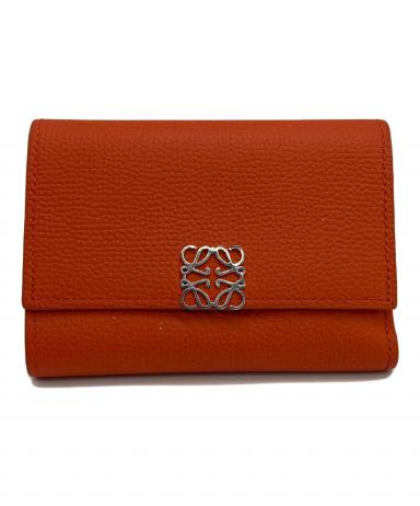 最終値下げ　美品 ロエベ Loewe 三つ折り財布 オレンジ 最終値下げ 美品 ロエベ Loewe 三つ折り財布 オレンジ 中古・古着通販